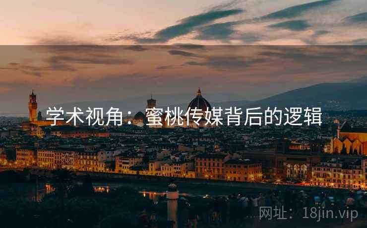学术视角：蜜桃传媒背后的逻辑